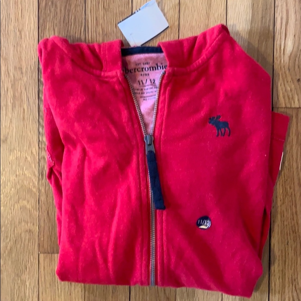 Abercrombie red full zip hoodie